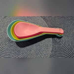 Nesting Snap Together Measuring Cups & Spoons Plastic Multicolored Set